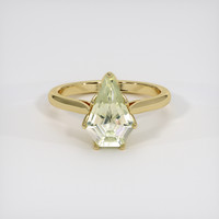 2.34 Ct. Yellowish Green Sapphire Ring, 18K Yellow Gold 1