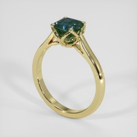 1.52 Ct. Bluish Green Sapphire Ring, 18K Yellow Gold 2