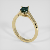 1.06 Ct. Bluish Green Sapphire Ring, 18K Yellow Gold 2