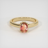 1.06 Ct. Padparadscha Sapphire Ring, 18K Yellow Gold 1