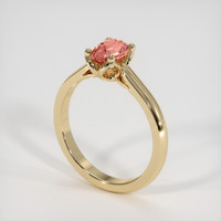 1.06 Ct. Padparadscha Sapphire Ring, 18K Yellow Gold 2