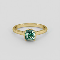 1.37 Ct. Bluish Green Sapphire Ring, 18K Yellow Gold 1