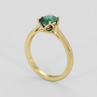 1.37 Ct. Bluish Green Sapphire Ring, 18K Yellow Gold 2