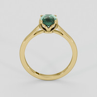 1.37 Ct. Bluish Green Sapphire Ring, 18K Yellow Gold 3