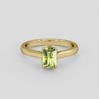 1.06 Ct. Yellowish Green Sapphire Ring, 18K Yellow Gold 2