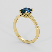 1.55 Ct. Greenish Blue Sapphire Ring, 18K Yellow Gold 2
