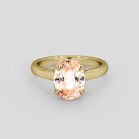 2.25 Ct. Padparadscha Sapphire Ring, 18K Yellow Gold 1
