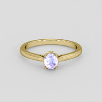 0.92 Ct. Bluish Purple Sapphire Ring, 18K Yellow Gold 1