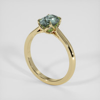 1.63 Ct. Bluish Green Sapphire Ring, 18K Yellow Gold 2