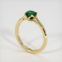 1.10 Ct. Emerald Ring, 18K Yellow Gold 2