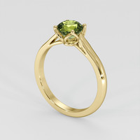 0.84 Ct. Yellowish Green Sapphire Ring, 18K Yellow Gold 2