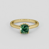 1.19 Ct. Bluish Green Sapphire Ring, 18K Yellow Gold 1