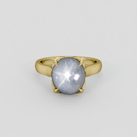 9.05 Ct. White Sapphire Ring, 18K Yellow Gold 1