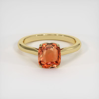 1.62 Ct. Orangish Brown Sapphire Ring, 18K Yellow Gold 1