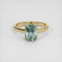1.83 Ct. Bluish Green Sapphire Ring, 18K Yellow Gold 1