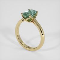 1.83 Ct. Bluish Green Sapphire Ring, 18K Yellow Gold 2