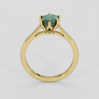 1.23 Ct. Bluish Green Sapphire Ring, 18K Yellow Gold 3