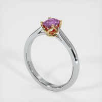 0.57 Ct. Pink Sapphire Ring, 14K Yellow & White 2