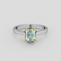 2.15 Ct. Bluish Green Sapphire Ring, 14K Yellow & White 1