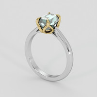 2.15 Ct. Bluish Green Sapphire Ring, 14K Yellow & White 2
