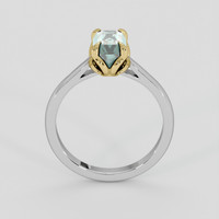 2.15 Ct. Bluish Green Sapphire Ring, 14K Yellow & White 3