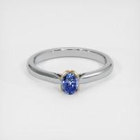 0.48 Ct. Blue Sapphire Ring, 18K Yellow & White 1