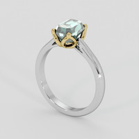 2.15 Ct. Bluish Green Sapphire Ring, 18K Yellow & White 2