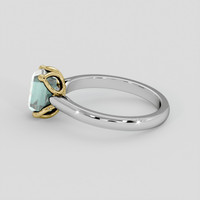 2.15 Ct. Bluish Green Sapphire Ring, 18K Yellow & White 4