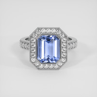 3.03 Ct. Blue Sapphire Ring, 14K White Gold 1