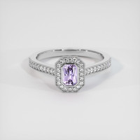 0.73 Ct. Purple Sapphire Ring, 18K White Gold 1