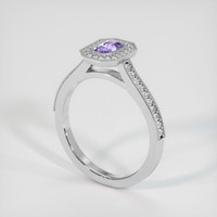 0.73 Ct. Purple Sapphire Ring, 18K White Gold 2