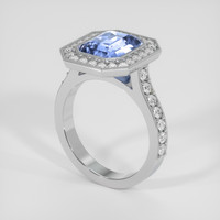 3.03 Ct. Blue Sapphire Ring, 18K White Gold 2