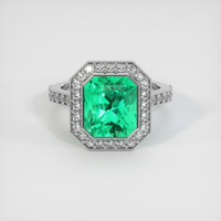 3.82 Ct. Emerald Ring, 18K White Gold 1