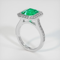 3.82 Ct. Emerald Ring, 18K White Gold 2