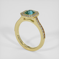 1.03 Ct. Bluish Green Sapphire Ring, 14K Yellow Gold 2