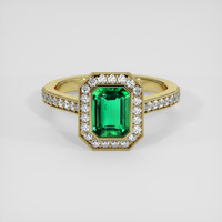 1.54 Ct. Emerald Ring, 18K Yellow Gold 1
