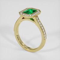 1.54 Ct. Emerald Ring, 18K Yellow Gold 2