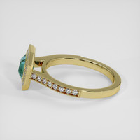 1.03 Ct. Bluish Green Sapphire Ring, 18K Yellow Gold 4