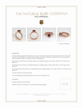 Ruby Ring 1.21 Ct. 18K Rose Gold Appraisal
