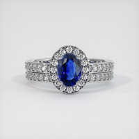 0.85 Ct. Sapphire Ring, 14K White Gold 1