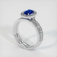 0.85 Ct. Sapphire Ring, 14K White Gold 2