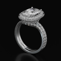 3.29 Ct. White Sapphire Ring, Platinum 950 2