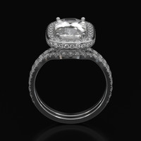 3.29 Ct. White Sapphire Ring, Platinum 950 3