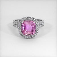 2.12 Ct. Purplish Pink Sapphire Ring, Platinum 950 1