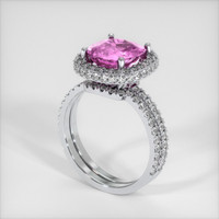 2.12 Ct. Purplish Pink Sapphire Ring, Platinum 950 2
