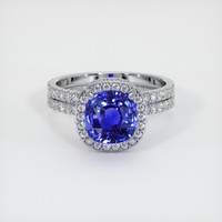 3.24 Ct. Blue Sapphire Ring, 14K White Gold 1