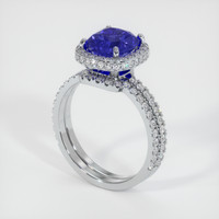 3.24 Ct. Blue Sapphire Ring, 14K White Gold 2