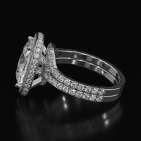 3.29 Ct. White Sapphire Ring, 14K White Gold 4
