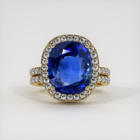 8.37 Ct. Blue Sapphire Ring, 18K Yellow Gold 1