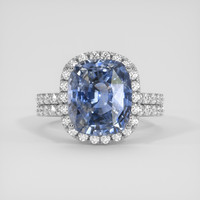 6.02 Ct. Greyish Blue Sapphire Ring, Platinum 950 1